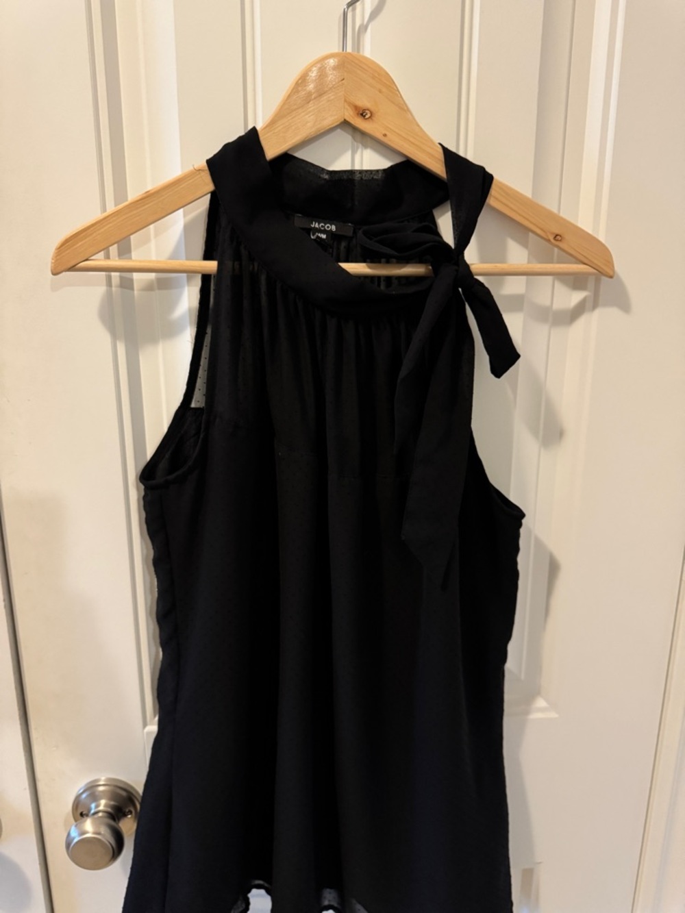 Jacob Black Halter Tie-Neck Sleeveless Blouse